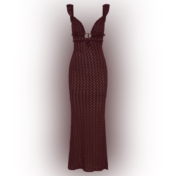 Meshki Ezra Lace Maxi Dress In Plum Size XXS 🥀✨ - Picture 5 of 9